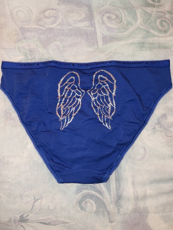 Victoria's Secret Other - Victoria's Secret Royal Blue Cotton Bikini with Sparkle Angel Wings, Size M